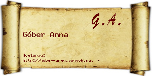 Góber Anna névjegykártya